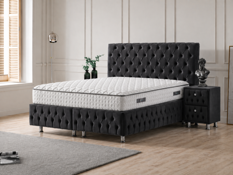 Boxspringbett Milano Anthrazit mit Matratze