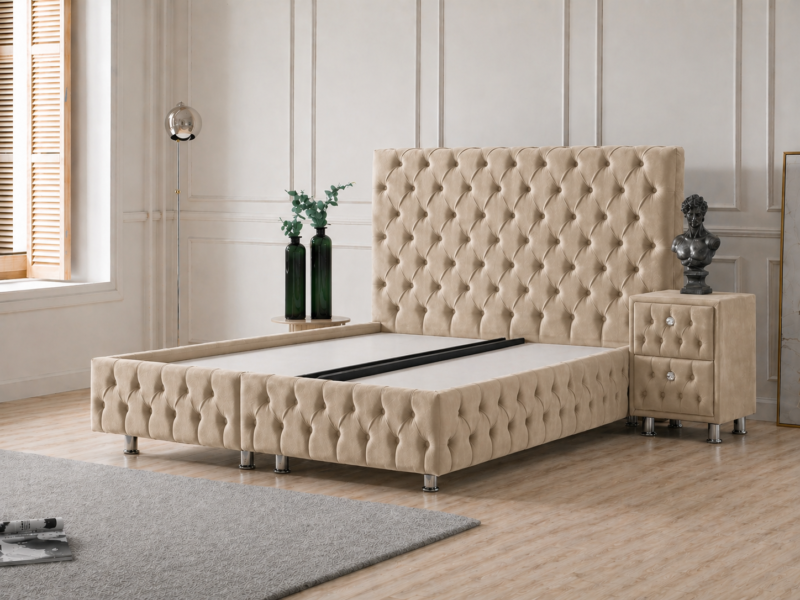 Boxspringbett Milano Beige ohne Matratze